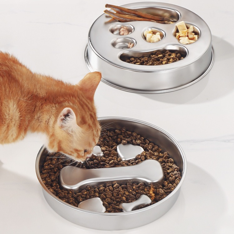 2-Piece Stainless Steel Slow Feeder Set for Pets