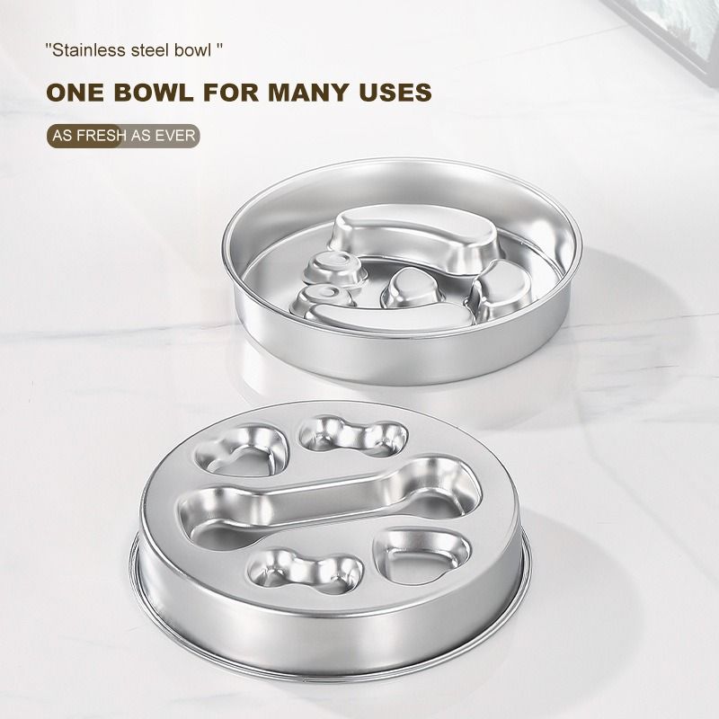2-Piece Stainless Steel Slow Feeder Set for Pets | Design (2)
