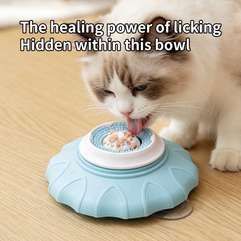 Pet Slow Feeder Bowl | Non-Slip Puzzle Feeder | Cat & Dog | Blue
