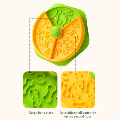 Large 360° Rotating Double-Layer Slow Feeder Bowl