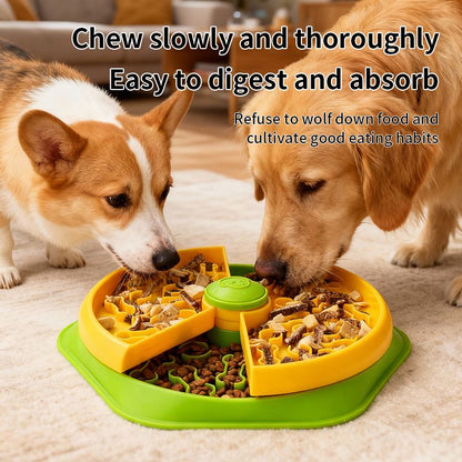 Large 360° Rotating Double-Layer Slow Feeder Bowl