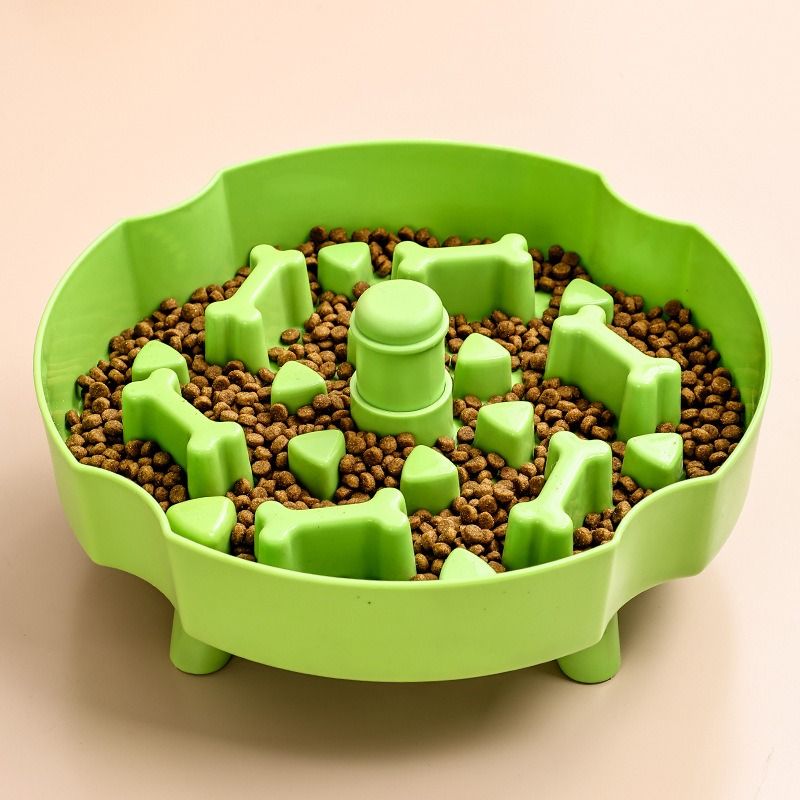 Detachable Rotating Slow-Feeding Pet Bowl | Green