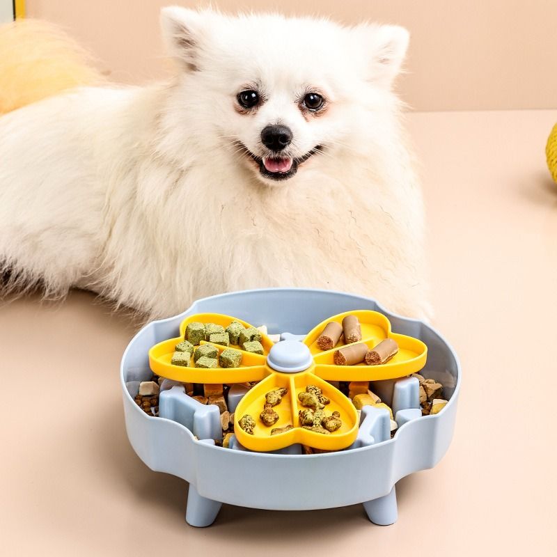 Detachable Rotating Slow-Feeding Pet Bowl | Green