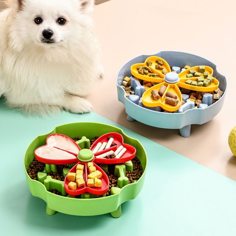 Detachable Rotating Slow-Feeding Pet Bowl | Green