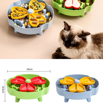 Detachable Rotating Slow-Feeding Pet Bowl | Green