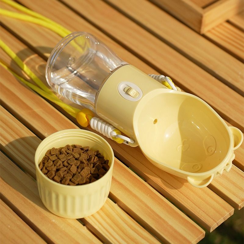 All-in-One Water and Food Pet Travel Cup | White