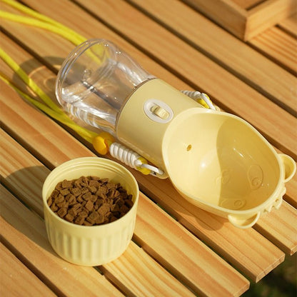 All-in-One Water and Food Pet Travel Cup | White