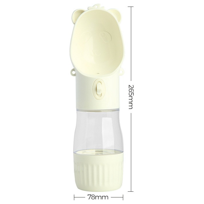 All-in-One Water and Food Pet Travel Cup | White