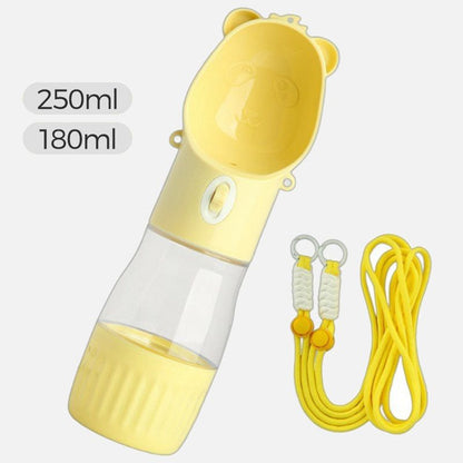 All-in-One Water and Food Pet Travel Cup | Yellow