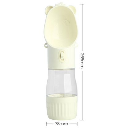 All-in-One Water and Food Pet Travel Cup | Yellow