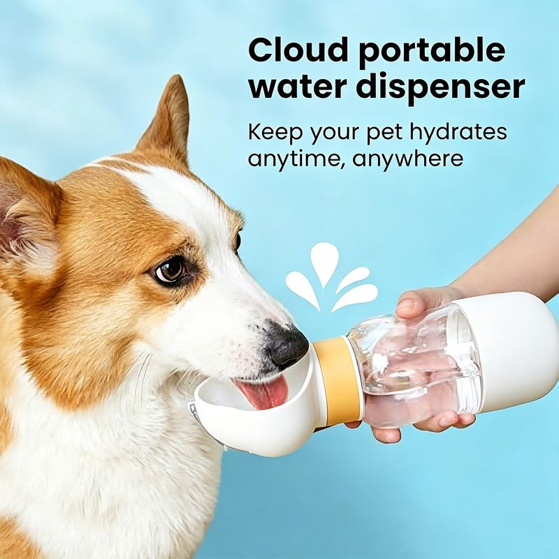 Portable Outdoor Pet Water Cup | 350ml | Yellow