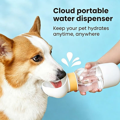 600ml Portable Pet Outdoor Water Cup | White
