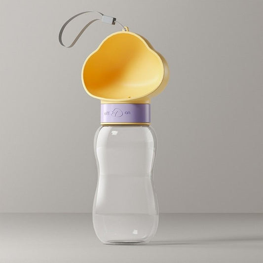 600ml Portable Pet Outdoor Water Cup | Yellow