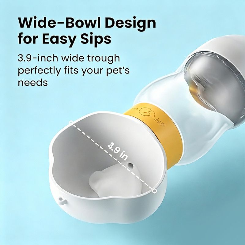 600ml Portable Pet Outdoor Water Cup | Yellow