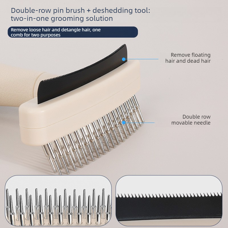 2-Piece 2-in-1 Pet Comb Set | Detangling & Shedding Comb