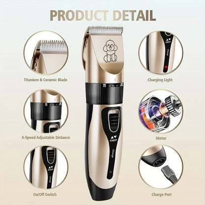 Quiet Rechargeable Pet Grooming Clipper Set | Dogs & Cats