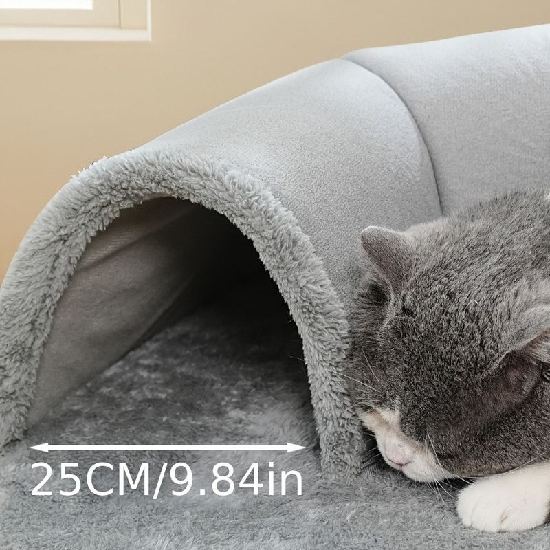 Warm Cat Tunnel Bed | Autumn/Winter Plush | Medium