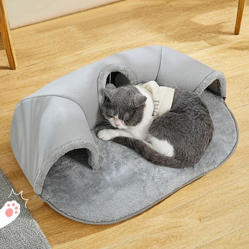 Warm Cat Tunnel Bed | Autumn/Winter Plush | Medium