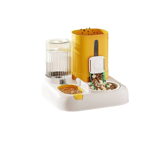 Ceramic Automatic Pet Feeder | Double Water Bowl Set
