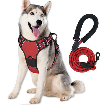 Reflective Dog Harness Leash Set Anti Pull Vest for Pets