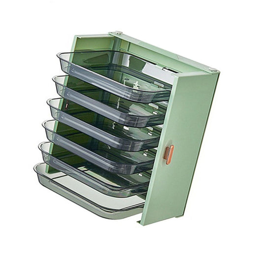 Kitchen Side Dishes Punch Free Foldable PET 6 Layers Wall Mounted