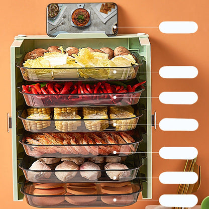 Kitchen Side Dishes Punch Free Foldable PET 6 Layers Wall Mounted