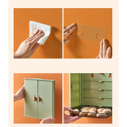 Kitchen Side Dishes Punch Free Foldable PET 6 Layers Wall Mounted