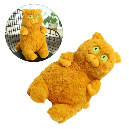 Cat Plush Toy Cute Soft Skin Friendly Fluffy Staring Short Plush Cat