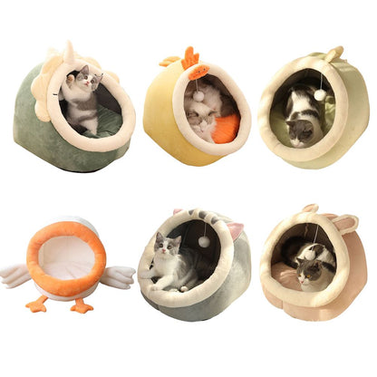 Warm Cozy Pet Bed Non Slip Bottom Cat House Cushion Removable
