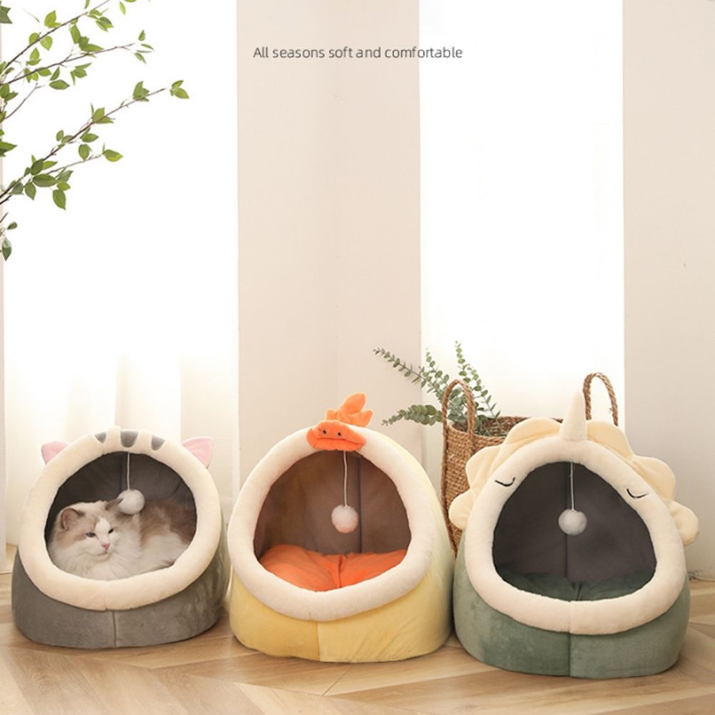 Warm Cozy Pet Bed Non Slip Bottom Cat House Cushion Removable