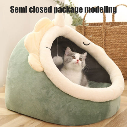 Warm Cozy Pet Bed Non Slip Bottom Cat House Cushion Removable