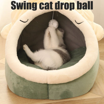Warm Cozy Pet Bed Non Slip Bottom Cat House Cushion Removable