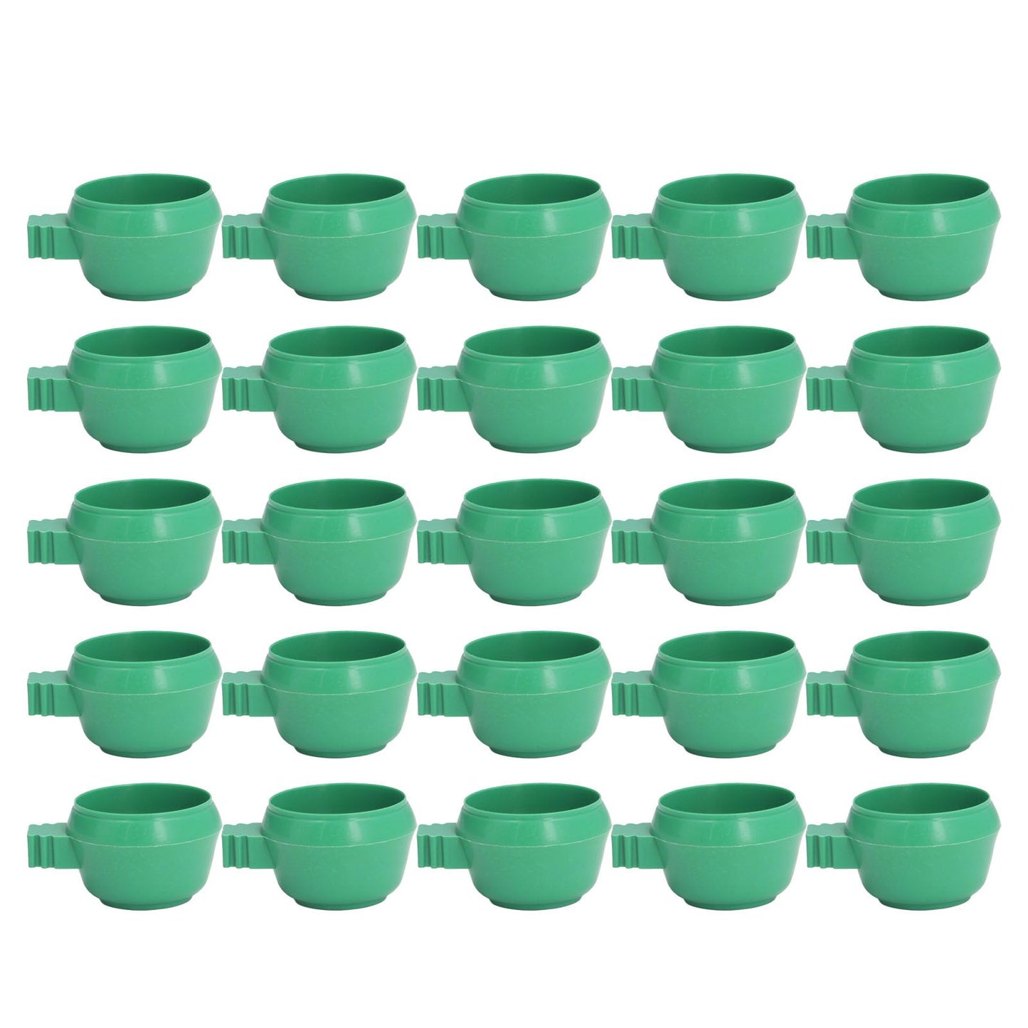 25Pcs Mini Bird Parrots Food Water Bowl Inlay Installation Round Green
