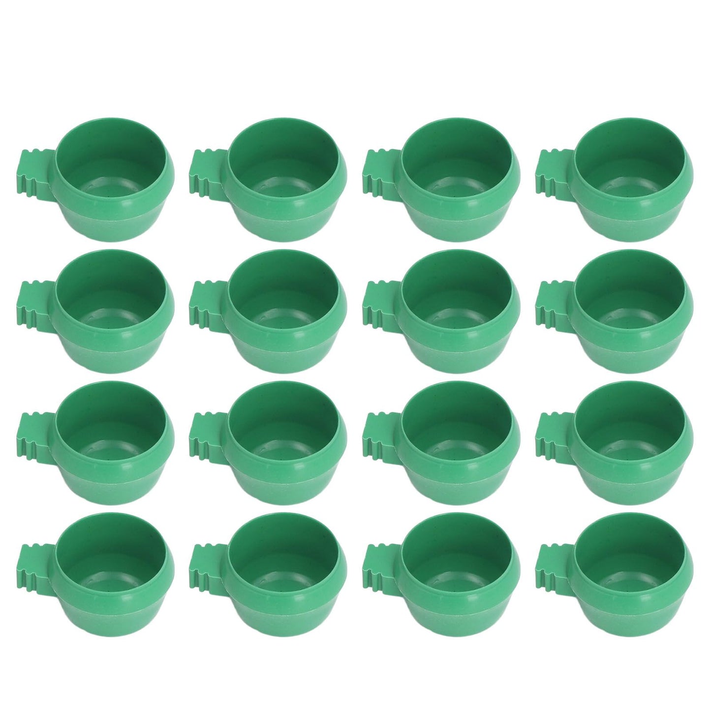 25Pcs Mini Bird Parrots Food Water Bowl Inlay Installation Round Green