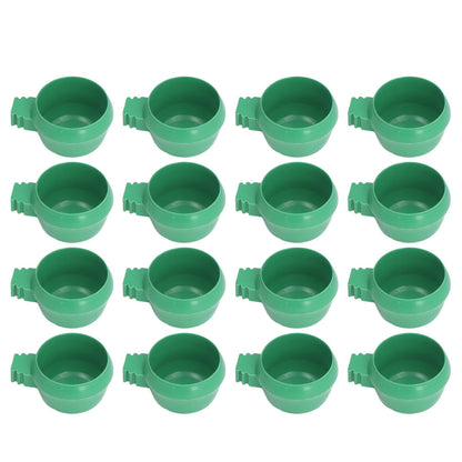 25Pcs Mini Bird Parrots Food Water Bowl Inlay Installation Round Green