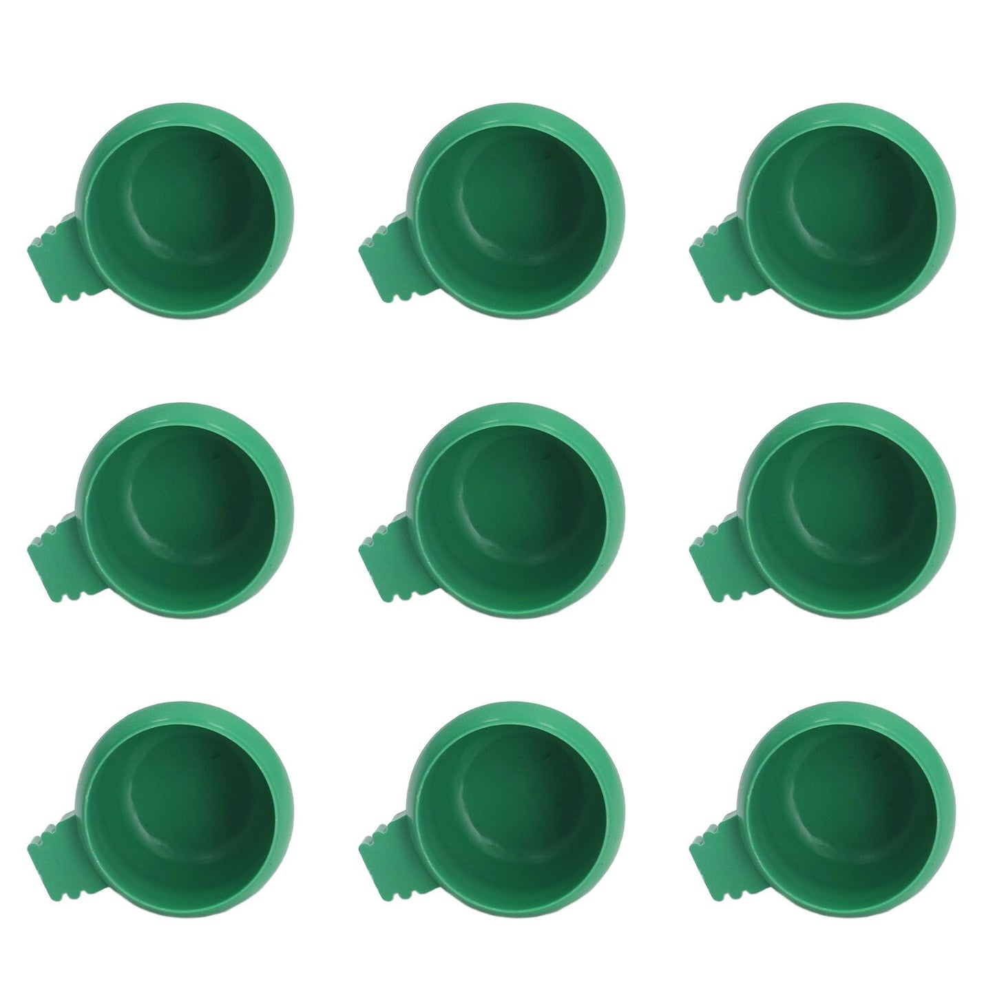 25Pcs Mini Bird Parrots Food Water Bowl Inlay Installation Round Green