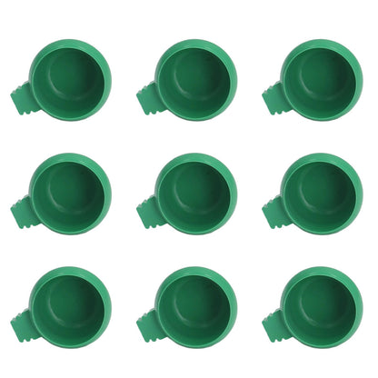 25Pcs Mini Bird Parrots Food Water Bowl Inlay Installation Round Green