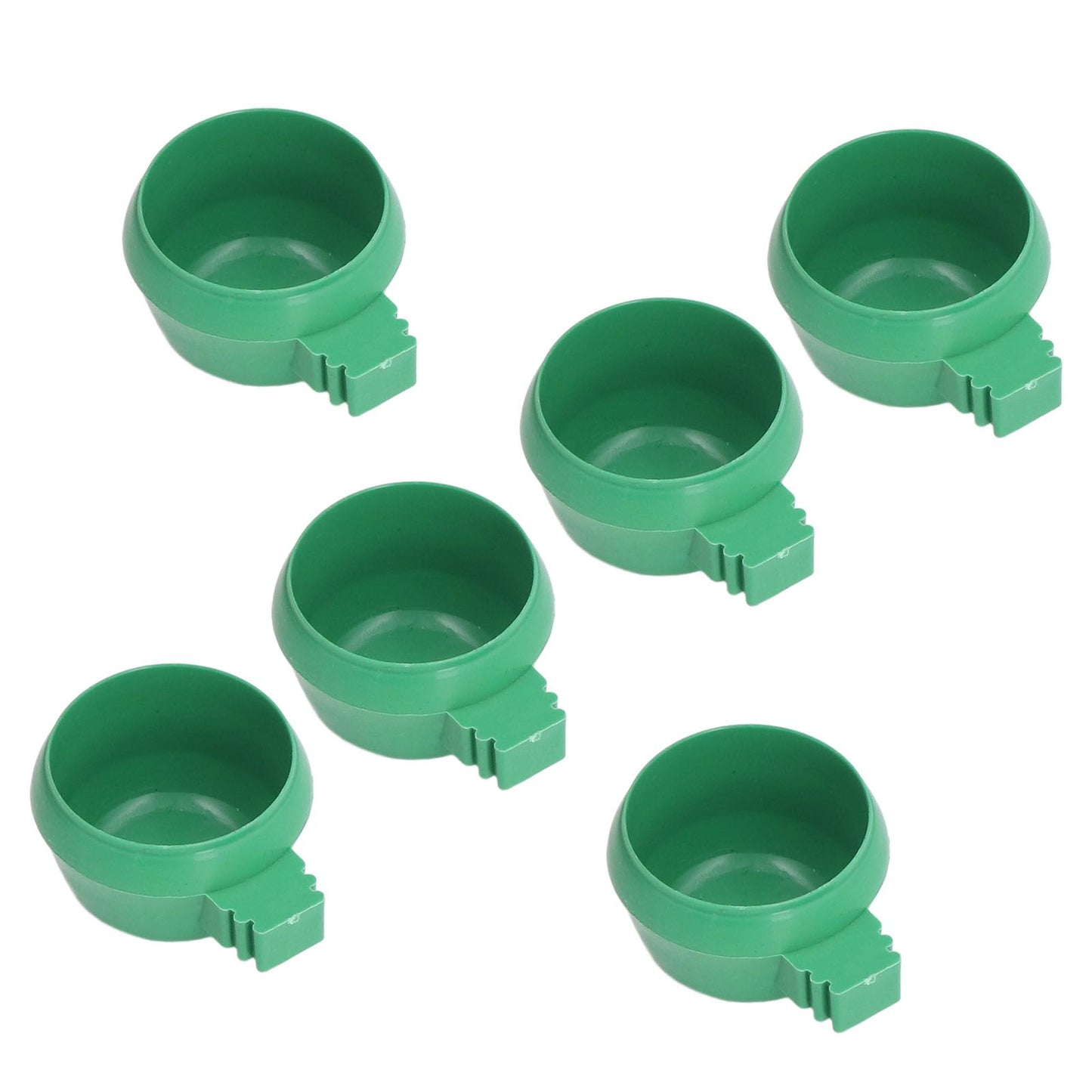 25Pcs Mini Bird Parrots Food Water Bowl Inlay Installation Round Green