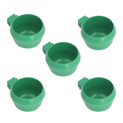 25Pcs Mini Bird Parrots Food Water Bowl Inlay Installation Round Green