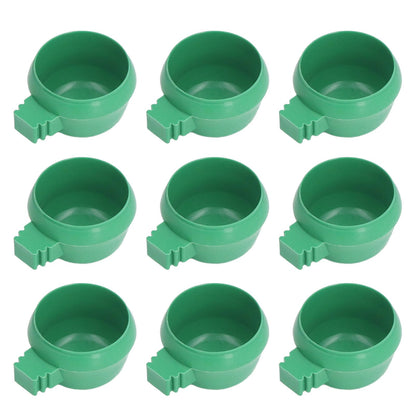25Pcs Mini Bird Parrots Food Water Bowl Inlay Installation Round Green
