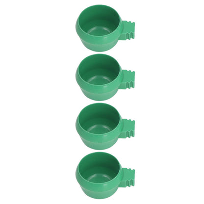 25Pcs Mini Bird Parrots Food Water Bowl Inlay Installation Round Green