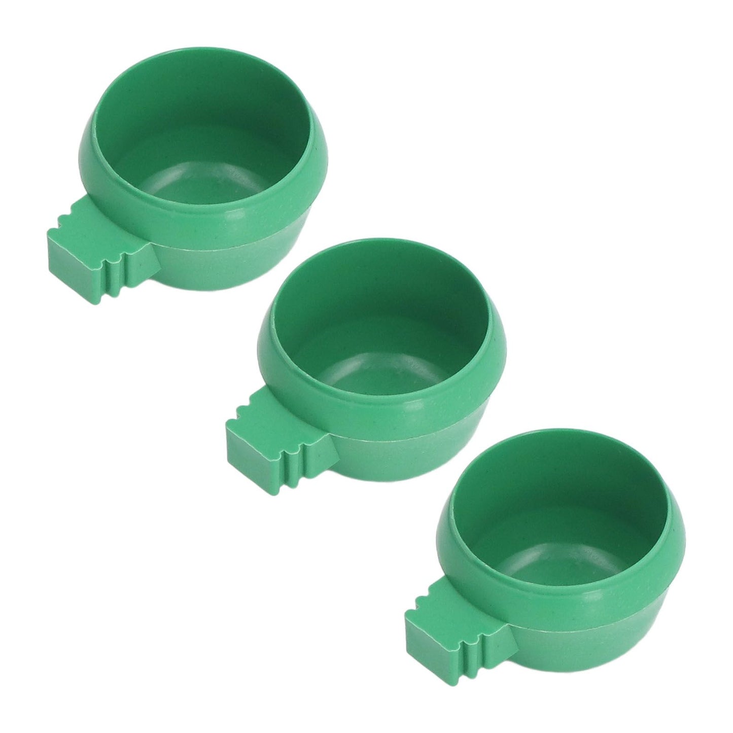 25Pcs Mini Bird Parrots Food Water Bowl Inlay Installation Round Green