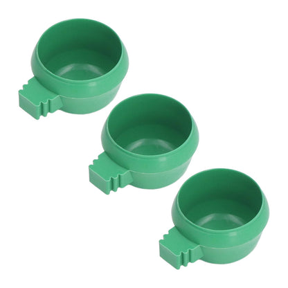 25Pcs Mini Bird Parrots Food Water Bowl Inlay Installation Round Green