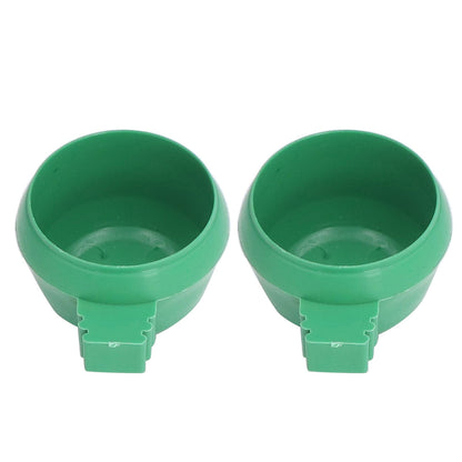 25Pcs Mini Bird Parrots Food Water Bowl Inlay Installation Round Green