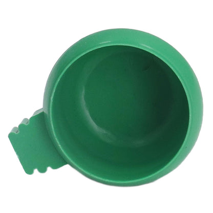 25Pcs Mini Bird Parrots Food Water Bowl Inlay Installation Round Green