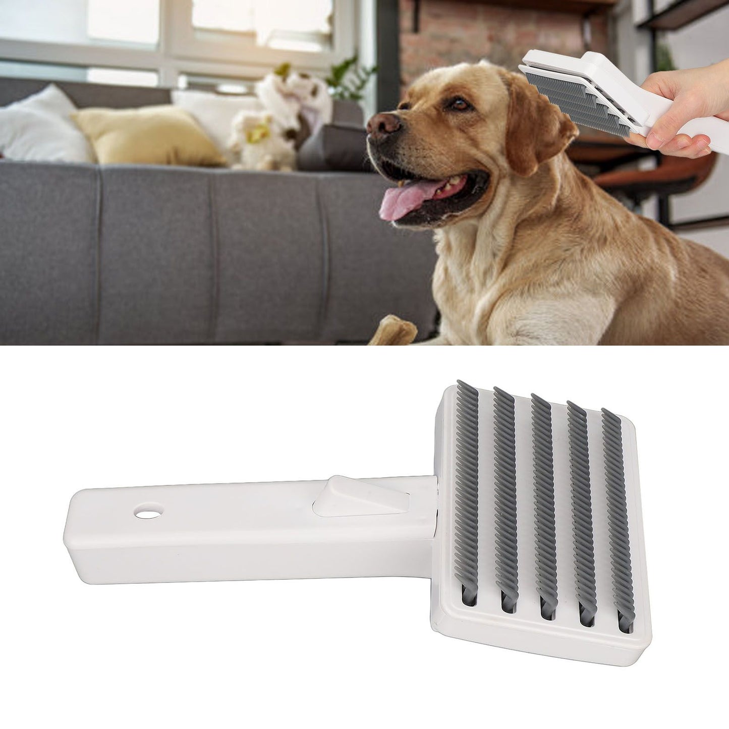 Dog Deshedding Brush Durable ABS Portable Comfortable Handle Body