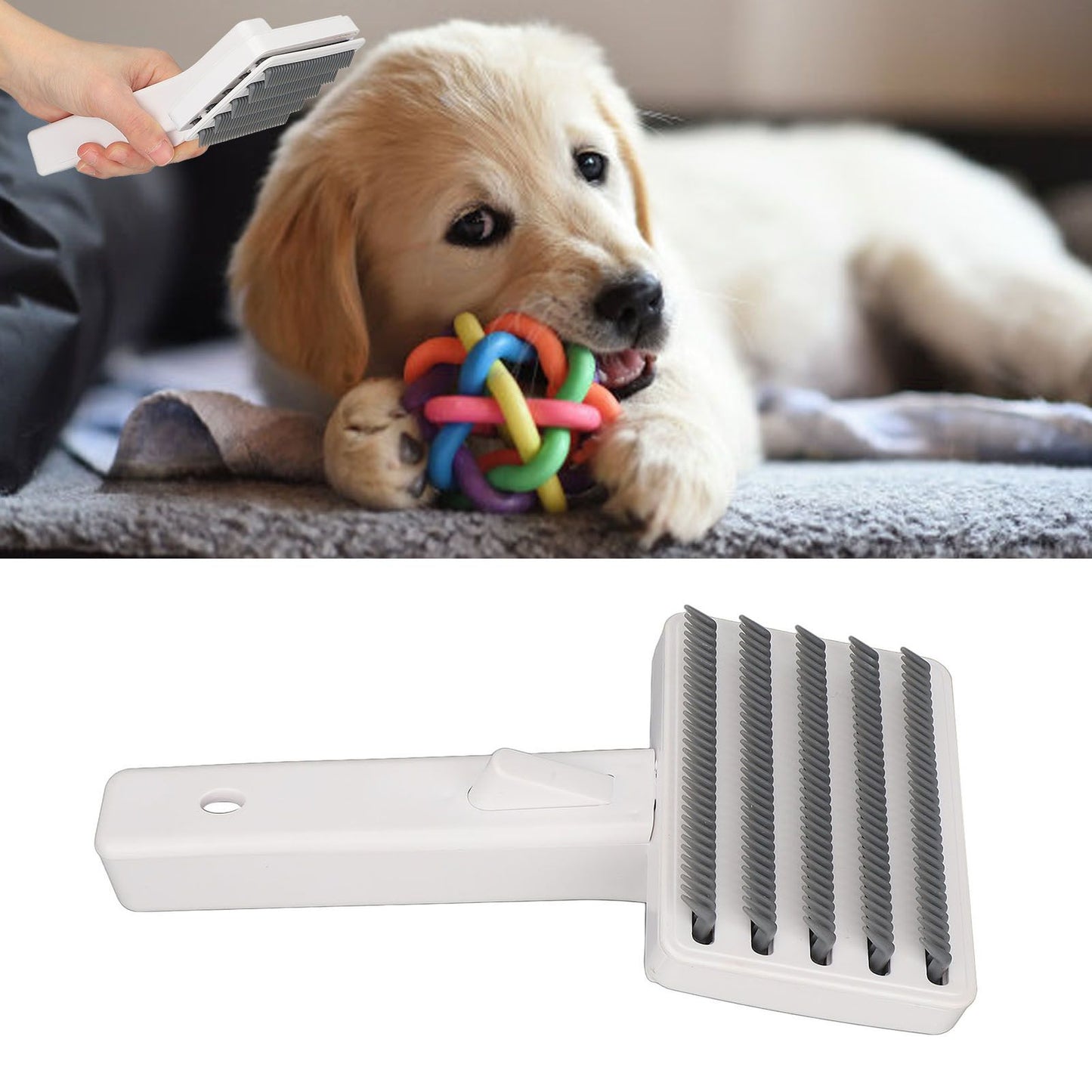 Dog Deshedding Brush Durable ABS Portable Comfortable Handle Body