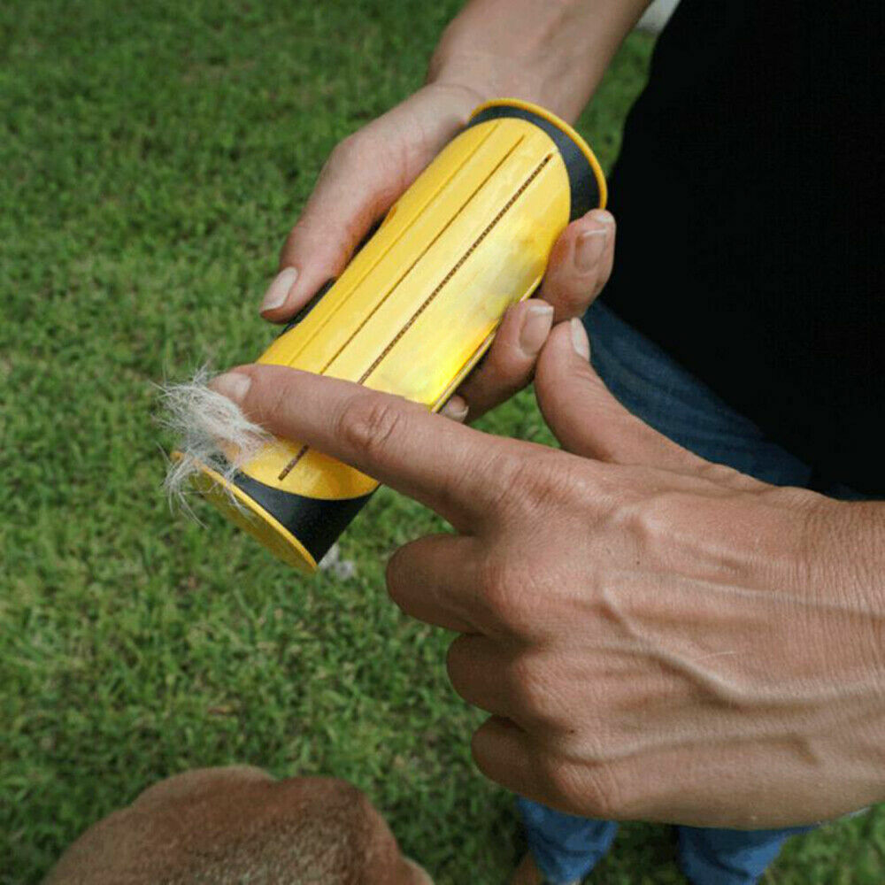 Yellow Pet Deshedding Roll Comb | Self-Cleaning | Cats & Dogs | Fur