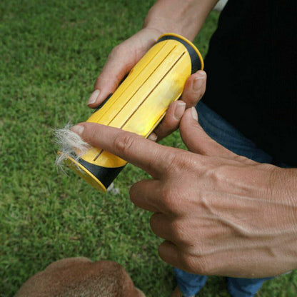 Yellow Pet Deshedding Roll Comb | Self-Cleaning | Cats & Dogs | Fur