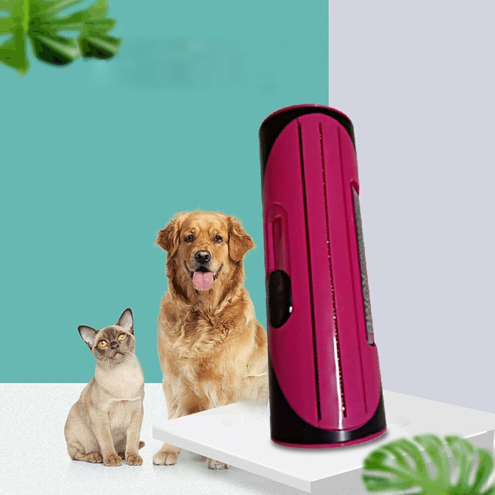 Red Pet Deshedding Roll Comb | Self-Cleaning | Cats & Dogs | Fur